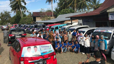 Resmikan Posko Pemenangan, PAMMASE Diarak Puluhan Mobil Branding