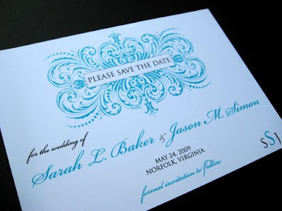 They chose a beautiful turquoise and had their invitations offset printed