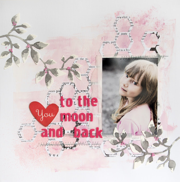 Layout for 123 Get Scrappy September '14: Love You To The Moon And Back