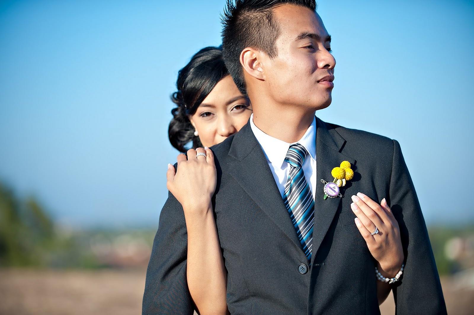 yellow and teal wedding at