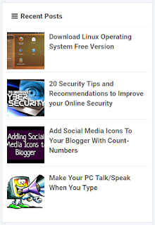 Recent Posts Widget With Thumbnail for Blogger