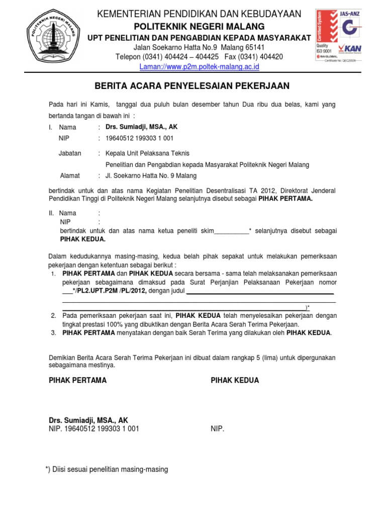 Contoh Surat Berita Acara untuk Berbagai Keperluan 