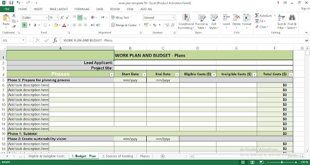 Project budget template excel free download