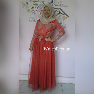 model baju gamis brokat pesta