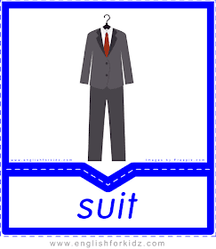 Suit - English clothes and accessories flashcards for ESL students