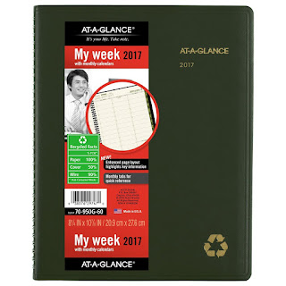 recycled at a glance weekly planner