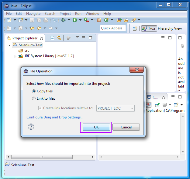 Howto setup Selenium browser automation framework in Exclipse IDE on Windows 7 - codingtrabla tutorial 4