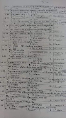 KPPSC Subject Specialist (SST) Biology Past Paper 2022