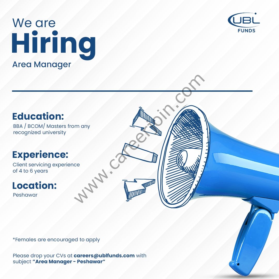 UBL Funds Manager Jobs Area Manager