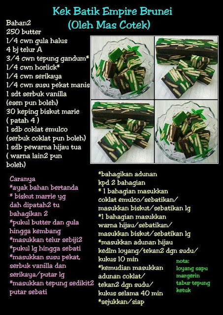 2 Resepi Kek Batik Indulgence & Horlicks Mudah + Video 