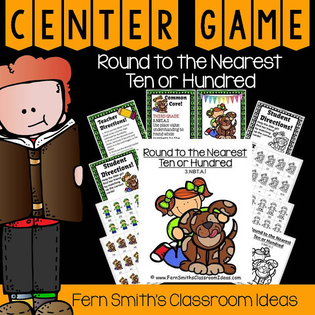  Fern Smith's Classroom Ideas Resources for Teaching Rounding to the Nearest Ten or Hundred at TpT, TeacherspayTeachers.
