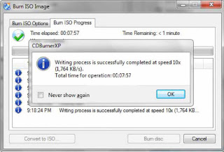 CDBurnerXP - Burn Disc Process