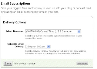 Email subscription by Feedburner ScreenShot