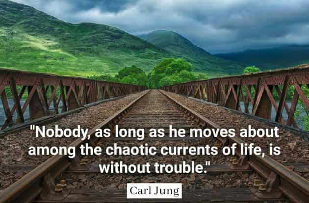 Nobody, as long as he moves about among the chaotic currents of life, is without trouble. Carl Jung Quotes