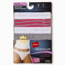 <br />Hanes Women's 2 Pack Cotton Stretch Thong Assorted