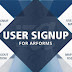 User Signup for Arforms v1.3