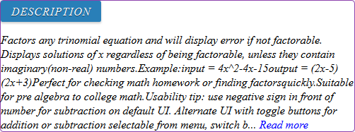 factoring trinomials calculator