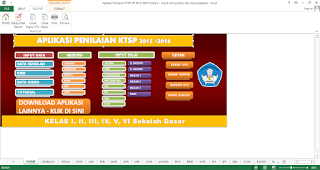 Tampilan awal aplikasi Penilaian KTSP SD