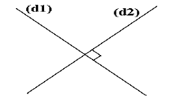 (d2) ⊥ (d1)  نقرأ المستقيم (d1) عمودي على  المستقيم (d2)
