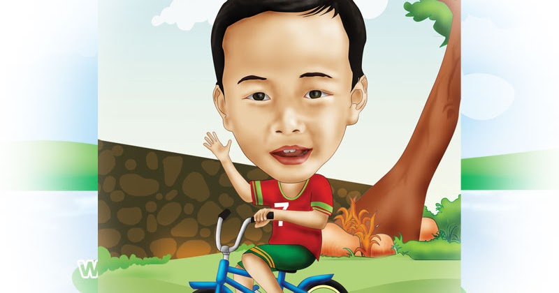  karikatur anak  naik sepeda Kartunnia com