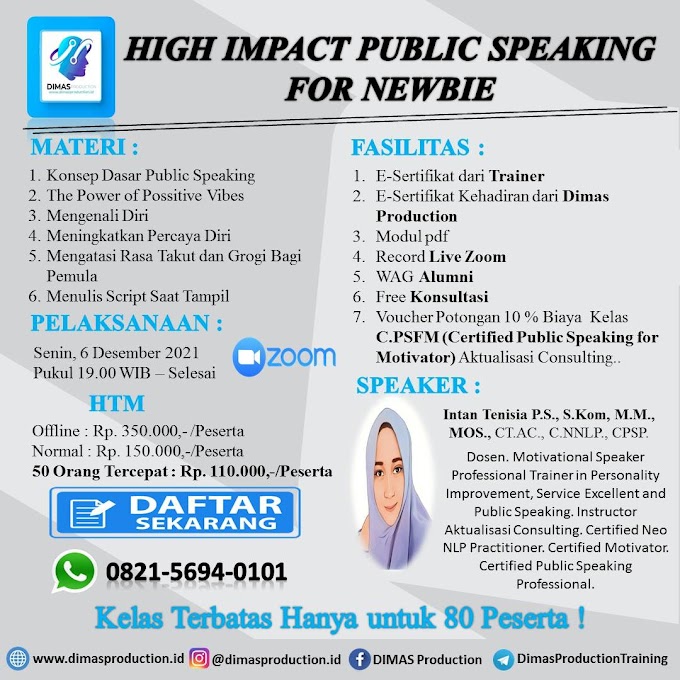 HIGH IMPACT PUBLIC SPEAKING FOR NEWBIE