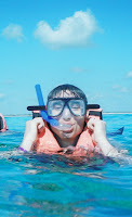 Who is this snorkeling?