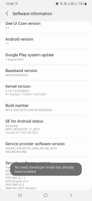 Android Build Number