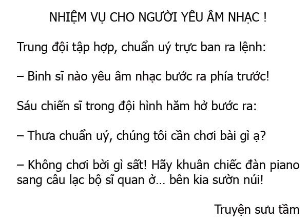 nhiệm vụ cho người yêu âm nhạc