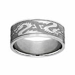 Men's rings with engraved dragon
