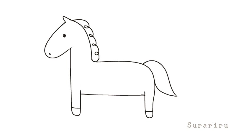 簡単にそれっぽく見える馬の描き方 動物イラスト かわいい絵柄の