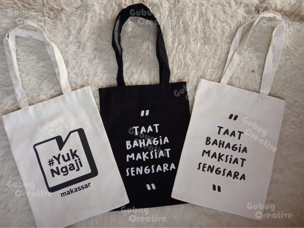 melayani pembelian tas totebag ransel bisa custom dengan desain bebas dan budget dari Ceper Klaten