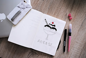 august cover page bullet journal