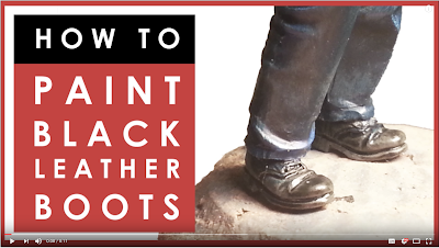 How to easily paint black leather boots on scale model figures