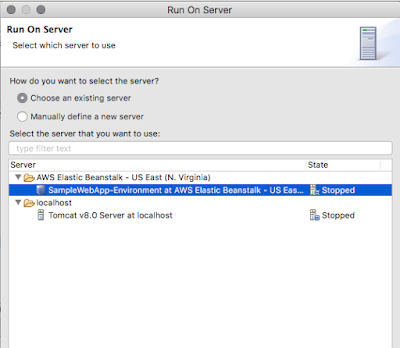 running java web app on AWS Elastic Beanstalk server from Eclipse