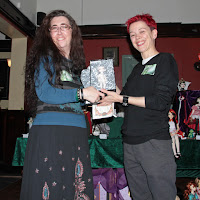 Receiving my prize