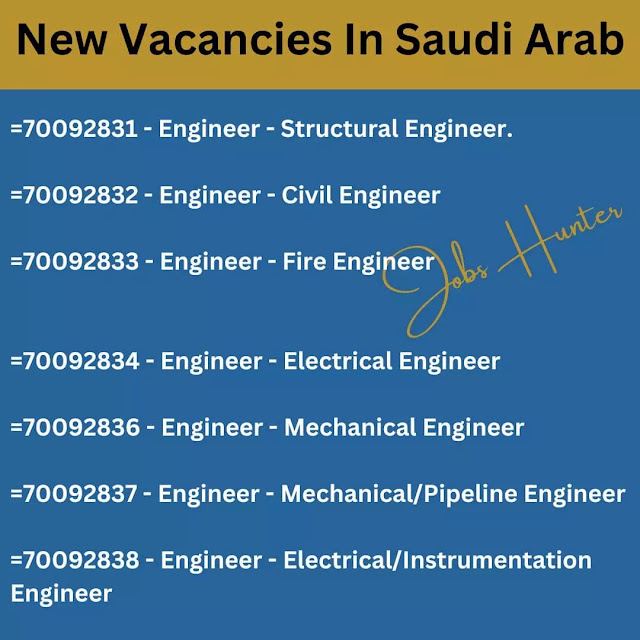 New Vacancies In Saudi Arab