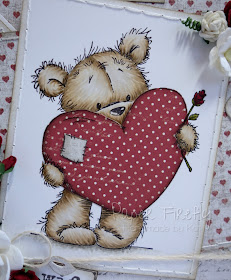 Romantic criss cross card design featuring cute bear with big heart (image from LOTV)