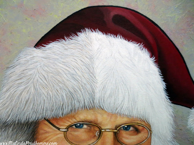 santa, santa claus, santa painting, santa art, christmas painting, father christmas, custom christmas artwork, malinda prudhomme, canadian artist, holiday painting