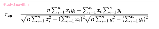 Linear correlation coefficient Formula