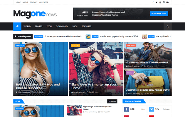 Download MagOne Responsive Blogger Template Free