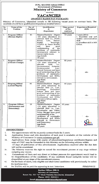 Ministry of Commerce Govt Jobs 2022