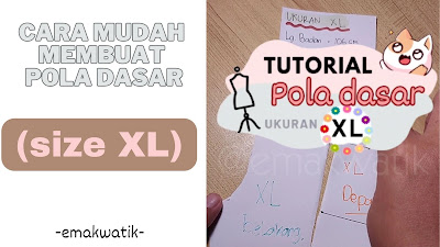 cara membuat pola dasar baju wanita unutk pmeula XL