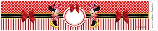 Minnie with Red Stripes Free Printable  Labels.