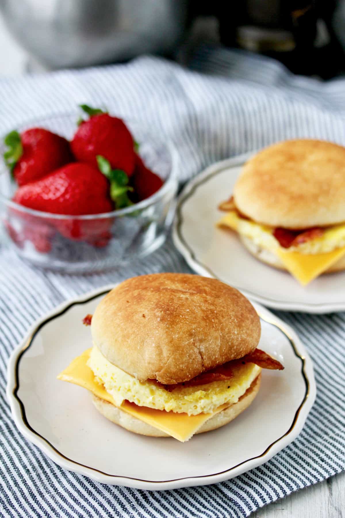 Make-ahead Freezer Breakfast Sandwiches on a plate.