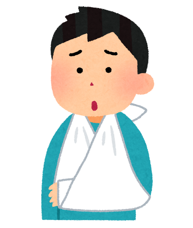 三角巾で腕をつる人のイラスト 男性 かわいいフリー素材集 いらすとや 三角巾で腕をつる人のイラスト 男性 かわいいフリー素材集 いらすとや