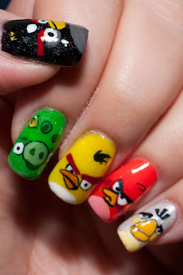 Angry Birds over The Nail Junkie's jelly polishes