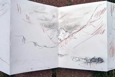 Snowdonia long drawing 14  Graphite, charcoal, chalk, carbon pencil Jill Evans 2013