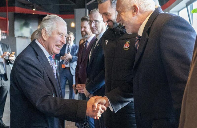 Wrexham Football Club co-owners Ryan Reynolds and Rob McElhenney. King Charles and Queen Camilla