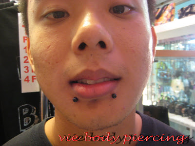 double madonna piercing. Double labret piercing ( Snake