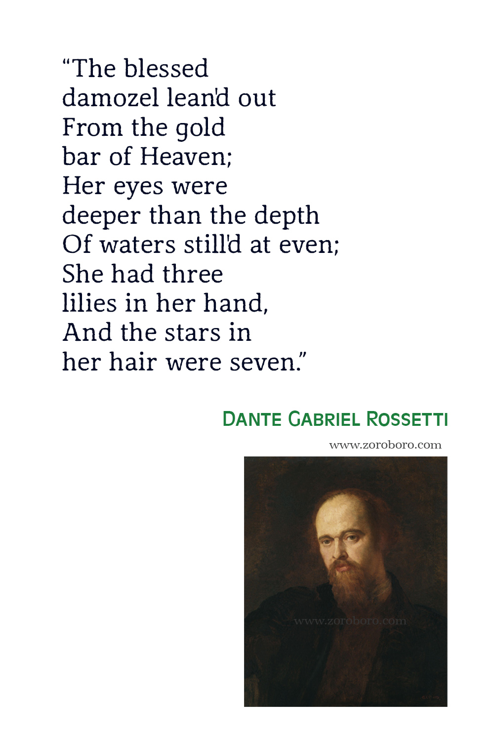 Dante Gabriel Rossetti Quotes, Dante Gabriel Rossetti Poems, Dante Gabriel Rossetti Poetry, Dante Gabriel Rossetti Famous Poems.